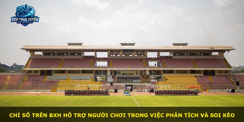 Chỉ số trên BXH hỗ trợ người chơi trong việc phân tích và soi kèo